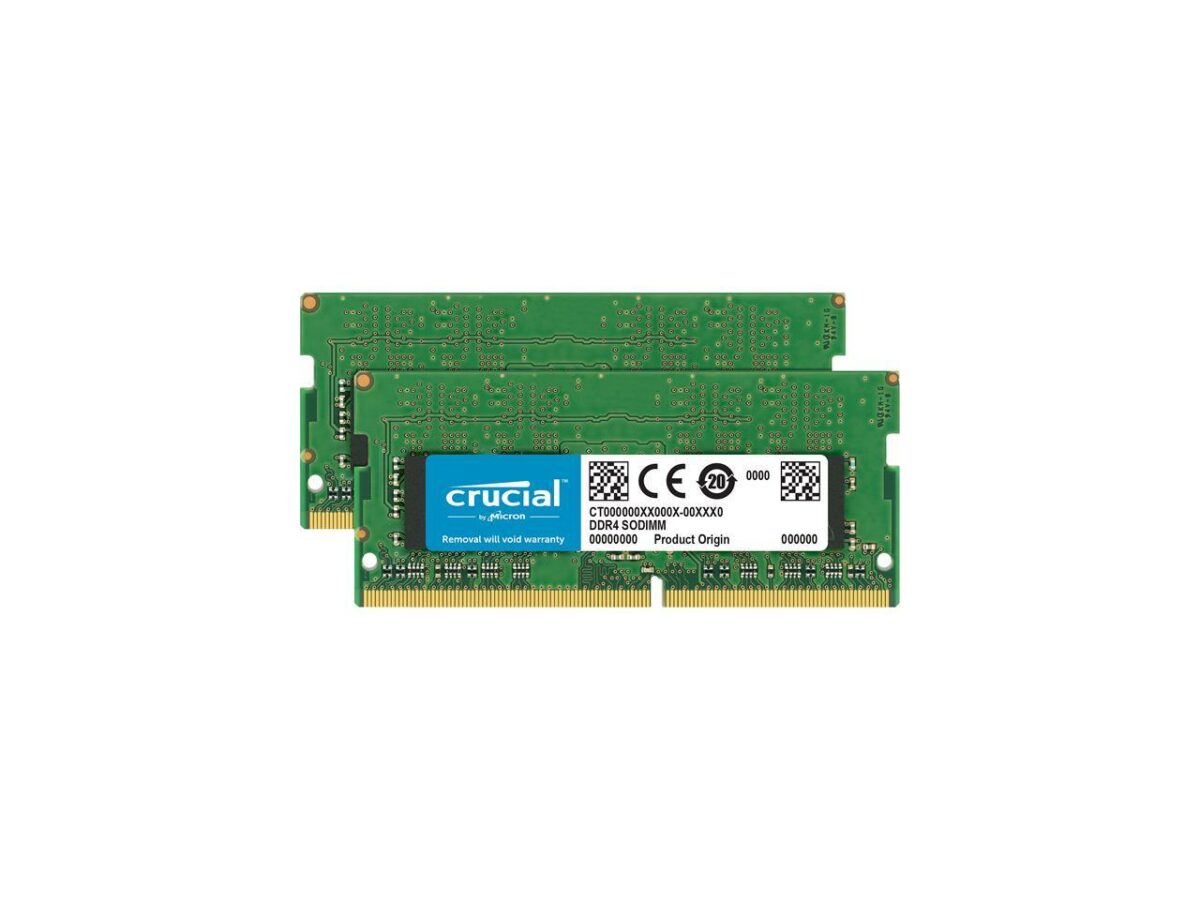 Crucial 32GB Kit (16GBx2) DDR4 2400 MT/s (PC4-19200) 260-Pin SODIMM Memory – CT2K16G4SFD824A
